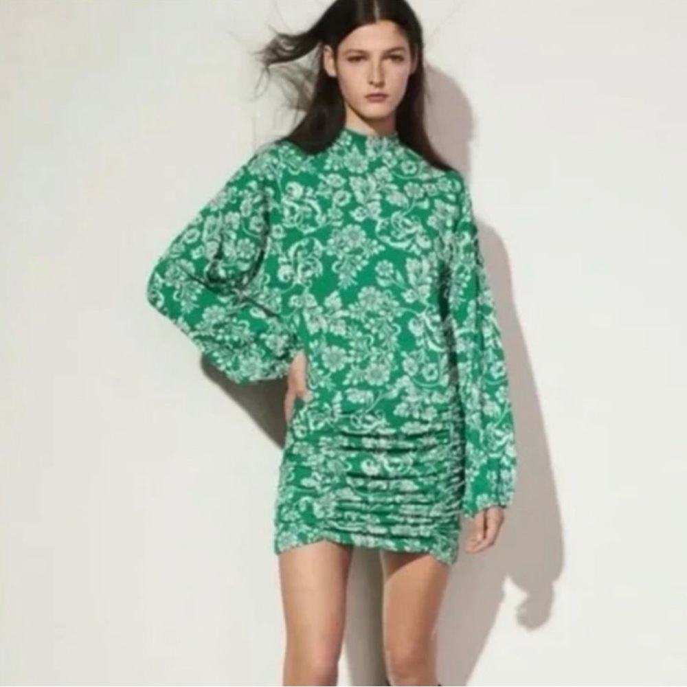 Zara Green Floral Mini Dress